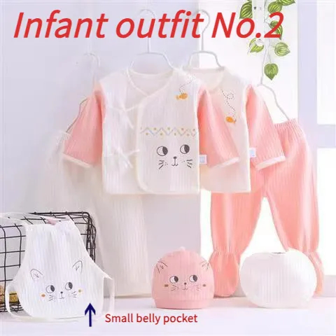 Bộ 7 Món Quần Áo Chất Liệu cotton Cho Bé Sơ Sinh 0-6 Tháng