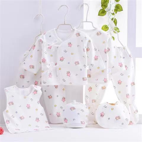 Bộ 7 Món Quần Áo Chất Liệu cotton Cho Bé Sơ Sinh 0-6 Tháng