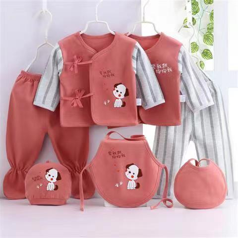 Bộ 7 Món Quần Áo Chất Liệu cotton Cho Bé Sơ Sinh 0-6 Tháng