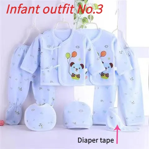 Bộ 7 Món Quần Áo Chất Liệu cotton Cho Bé Sơ Sinh 0-6 Tháng