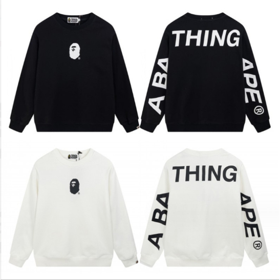 BAPE Áo len cotton nguyên chât cổ tròn thường dành cho nam và nữ