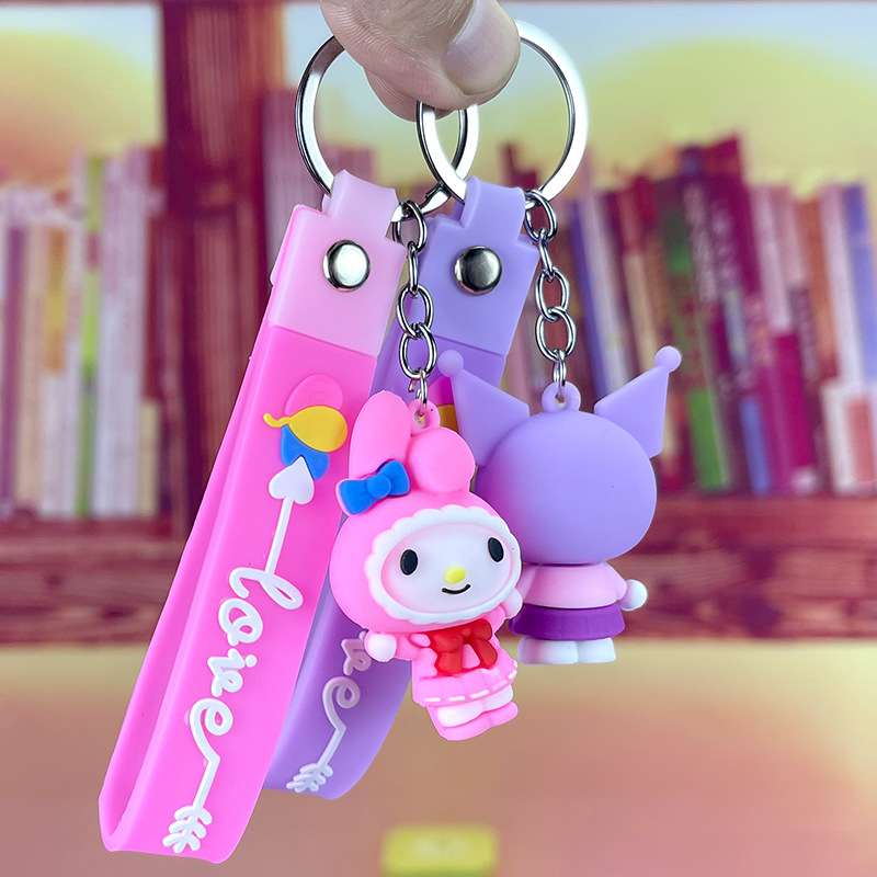 Sanrio Móc Khóa Xe Hơi Hình Melody Kuromi Kt Dễ Thương