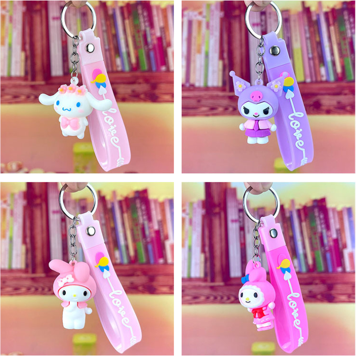 Sanrio Móc Khóa Xe Hơi Hình Melody Kuromi Kt Dễ Thương