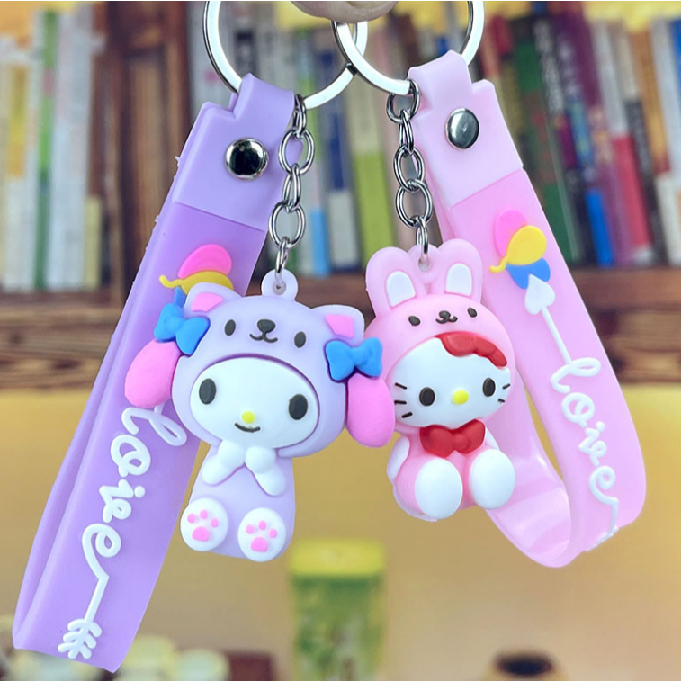 Sanrio Móc Khóa Xe Hơi Hình Melody Kuromi Kt Dễ Thương