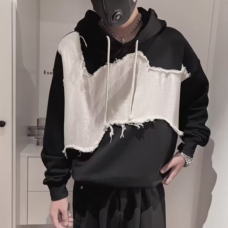 Áo Hoodie Phối Màu Sắc Tương Phản Phong Cách Đường Phố Âu Mỹ Thời Trang Xuân Thu Cho Nam Và Nữ m-2xl