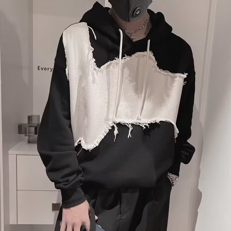 Áo Hoodie Phối Màu Sắc Tương Phản Phong Cách Đường Phố Âu Mỹ Thời Trang Xuân Thu Cho Nam Và Nữ m-2xl