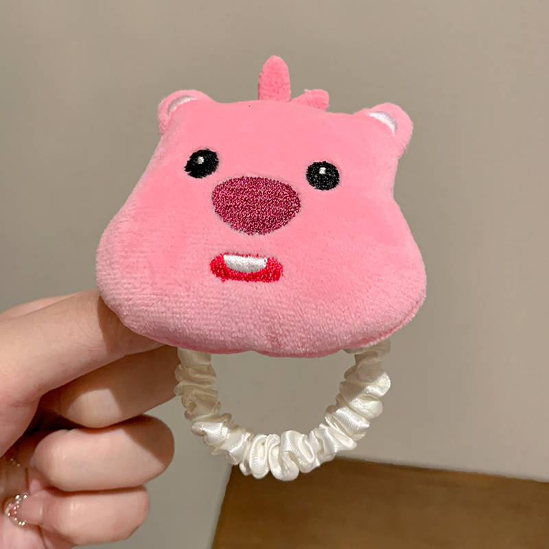 Kẹp Tóc Búp Bê Vải Nhung Màu Hồng Dễ Thương Thời Trang Thu Đông Cho Nữ