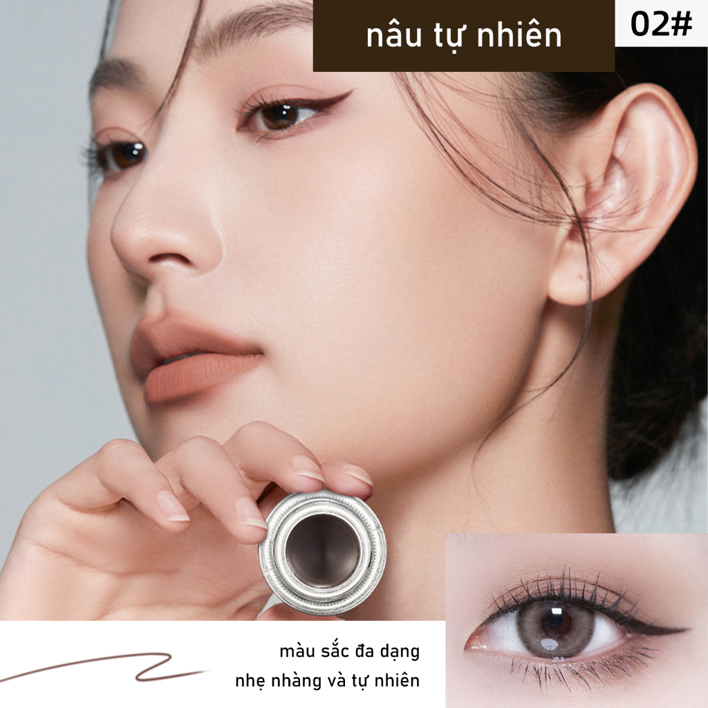 Bộ gel kẻ mắt và chân mày FELINWEL 2 màu với 2 cọ trang điểm