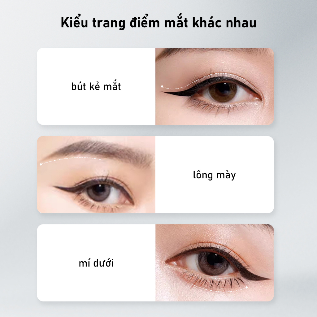 Bộ gel kẻ mắt và chân mày FELINWEL 2 màu với 2 cọ trang điểm