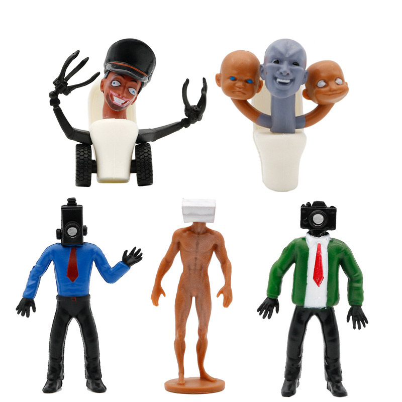 Mới Bộ 5 Mô Hình toilet man vs the audio Và camera Bằng pvc