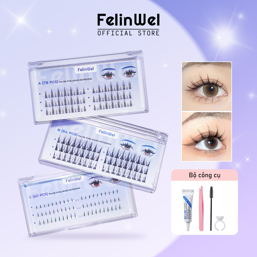 Lông mi giả FelinWel dạng cụm/ chùm cao cấp