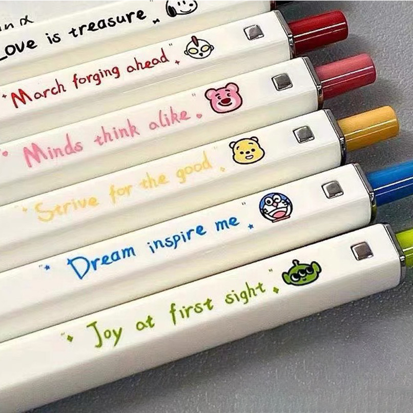 Original panda square pen siêu dễ thương vẻ đẹp cao đẩy bút trung tính trong bút đơn giản bút chữ ký trái tim cô gái bền