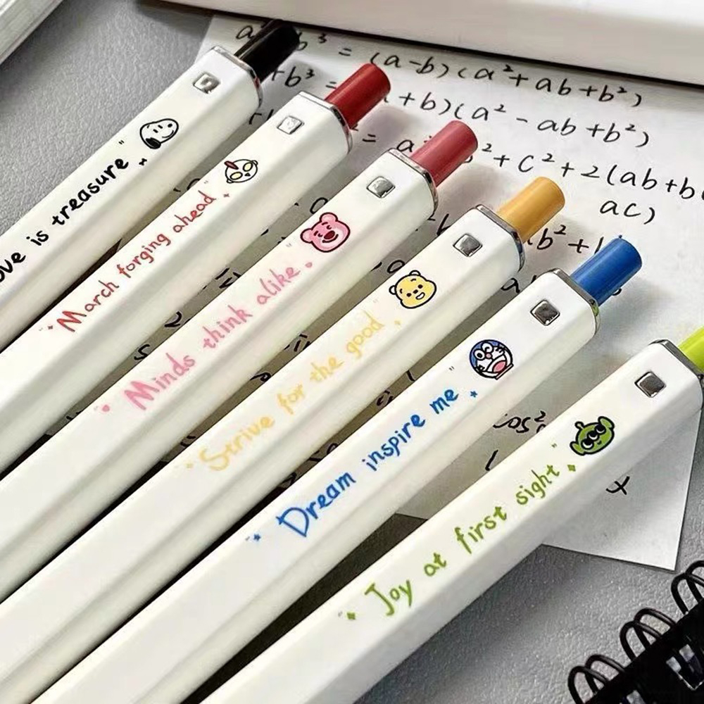 Original panda square pen siêu dễ thương vẻ đẹp cao đẩy bút trung tính trong bút đơn giản bút chữ ký trái tim cô gái bền