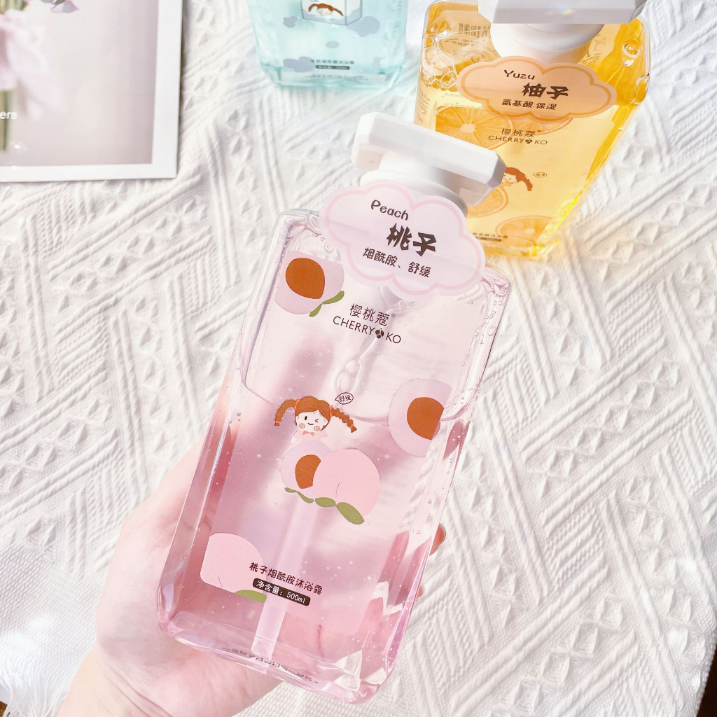 Niacinamide Sữa Tắm Toàn Thân Làm Trắng Da Hương Bưởi / Đào Dưỡng Ẩm Lâu Trôi 500ml