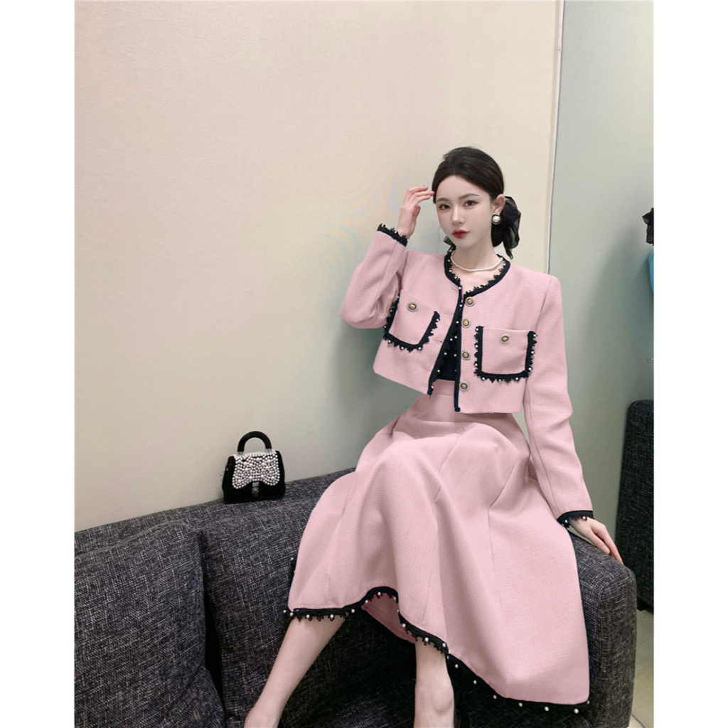 Set Áo Váy Xòe Hai Món Thời Trang Mùa Đông Mới 2023 Dành Cho Bạn Nữ Tuổi Trung Niên