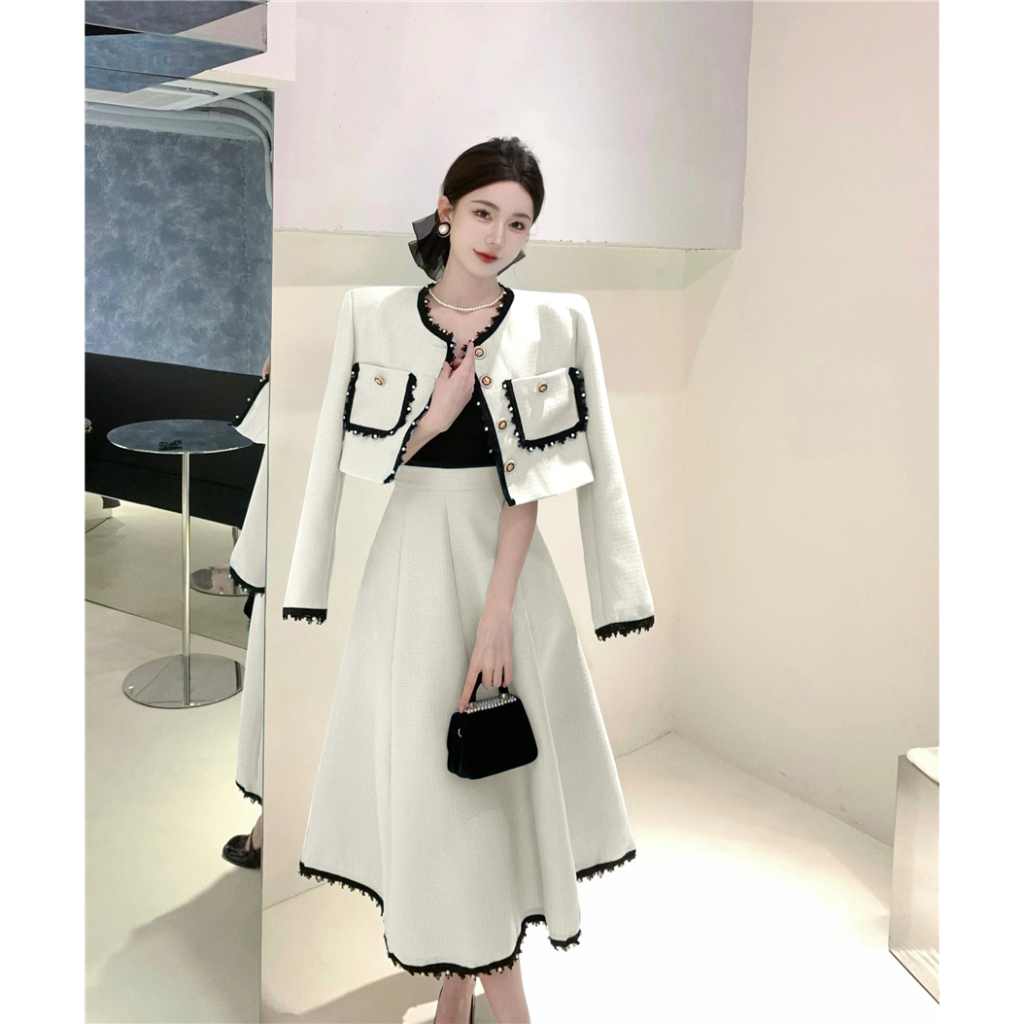 Set Áo Váy Xòe Hai Món Thời Trang Mùa Đông Mới 2023 Dành Cho Bạn Nữ Tuổi Trung Niên