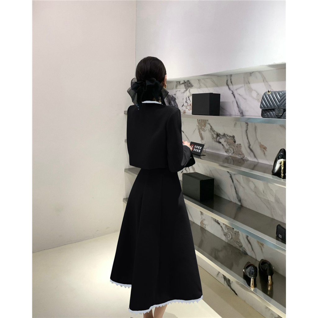 Set Áo Váy Xòe Hai Món Thời Trang Mùa Đông Mới 2023 Dành Cho Bạn Nữ Tuổi Trung Niên