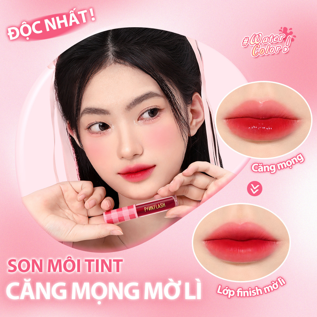 Son Môi Pinkflash PinkSweetie Chống Thấm Nước Mềm Mượt Đa Chức Năng