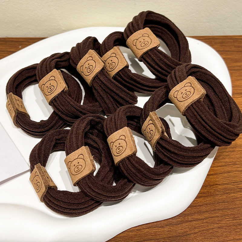 Mới Dây Buộc Tóc Cao Su Co Giãn Màu Cà Phê Phong Cách Hàn Quốc Đơn Giản