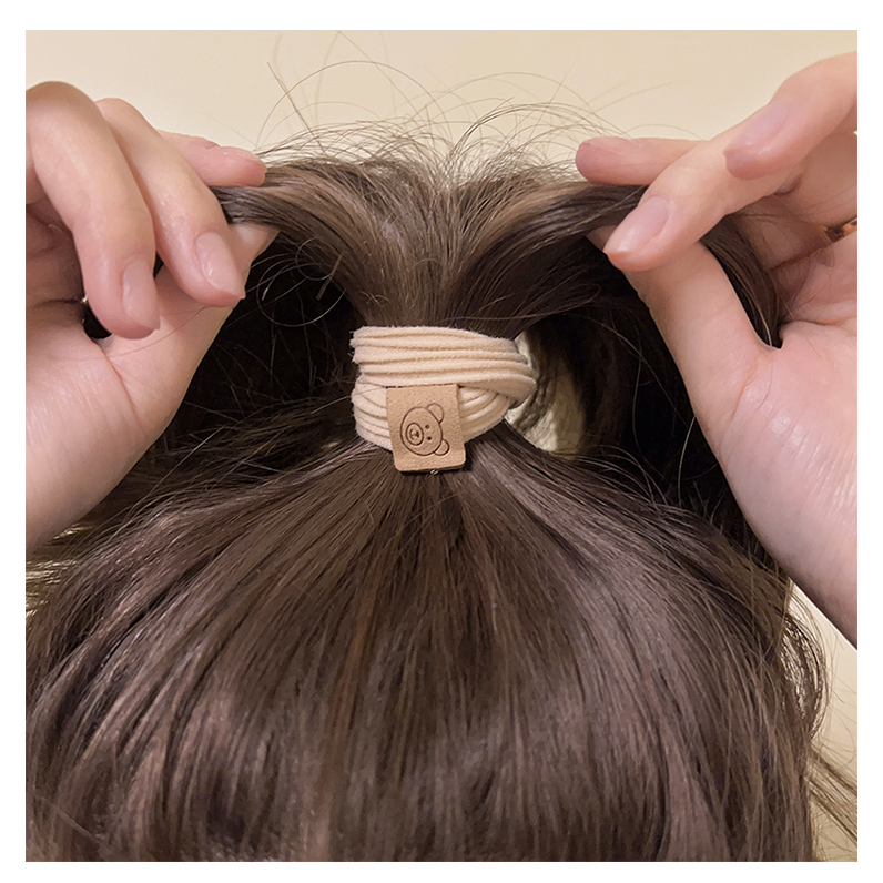 Mới Dây Buộc Tóc Cao Su Co Giãn Màu Cà Phê Phong Cách Hàn Quốc Đơn Giản