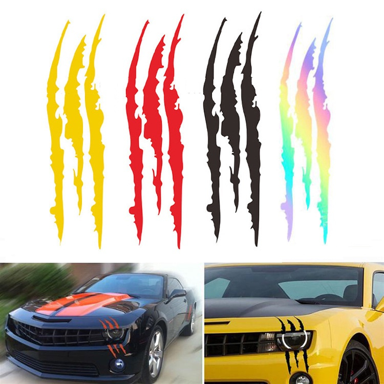 Đề Can 40cmX12cm Hình Vuốt Quái Vật Dán Đèn Pha Xe Hơi Chống Trầy Xước