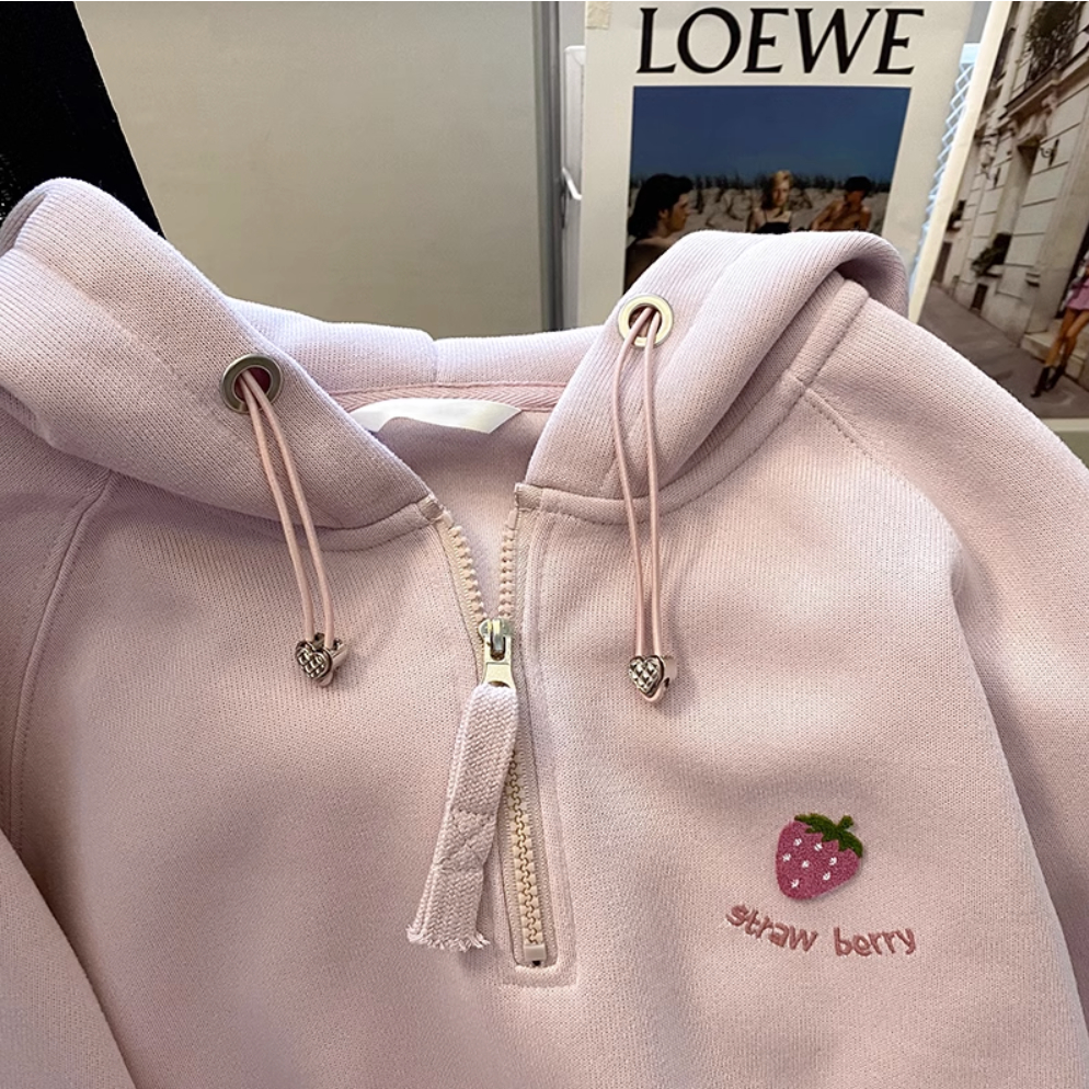 Áo Hoodie Hai Lớp Vải Mỏng Ấm Áp Thời Trang Dành Cho Nữ