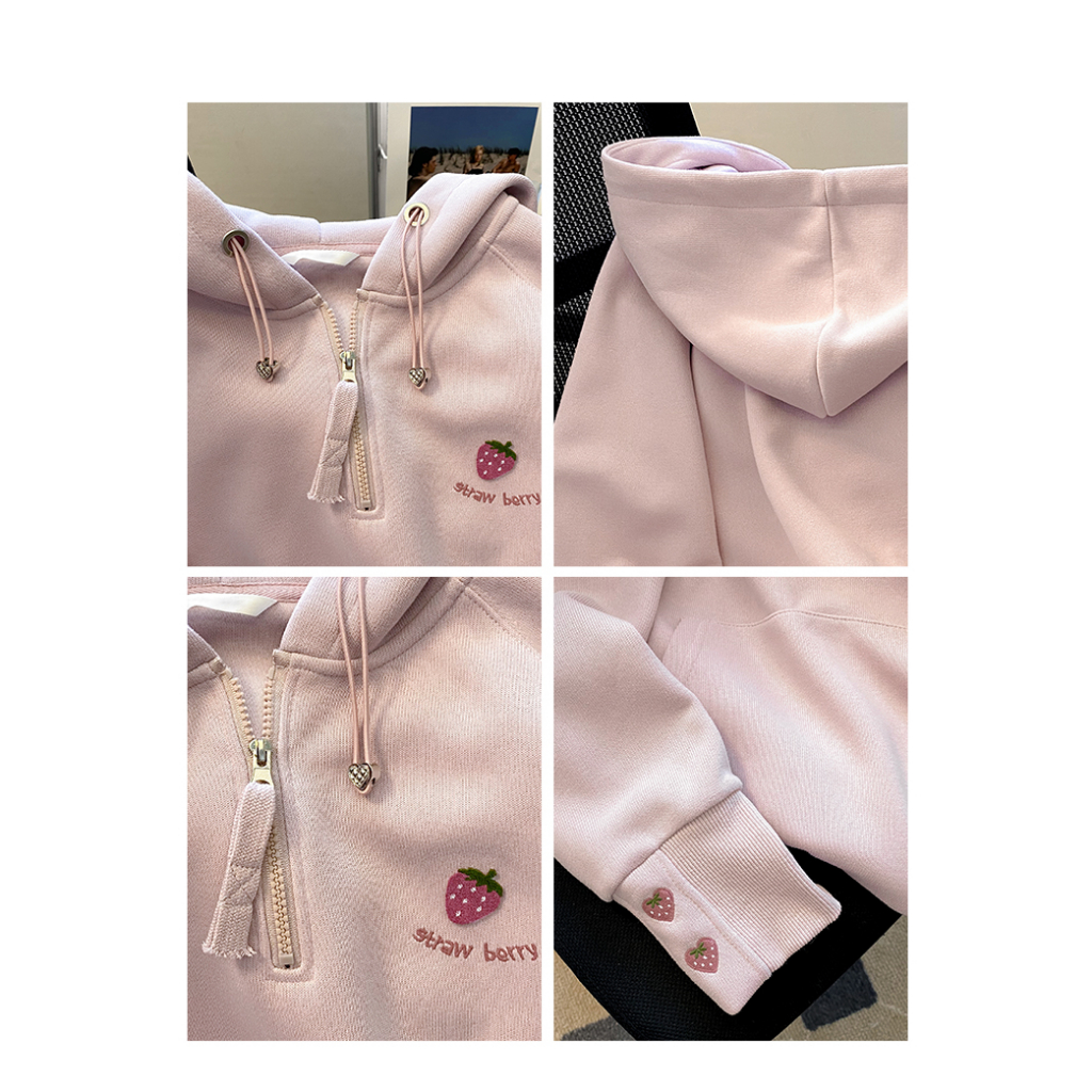 Áo Hoodie Hai Lớp Vải Mỏng Ấm Áp Thời Trang Dành Cho Nữ