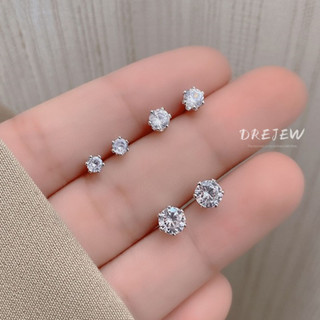 DREJEW Bông Tai Kim Bạc 925 Khuyên tai đính đá Zircon Phong Cách Hàn Quốc Tinh Tế đơn Giản ThờI Trang Cho Nữ Hoa Tai