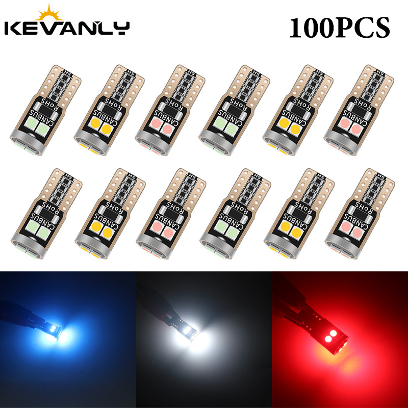 Bộ 100 Đèn led t10 w5w t10 194 501 6led 3030 Cho Bảng Đèn Trần Xe Hơi