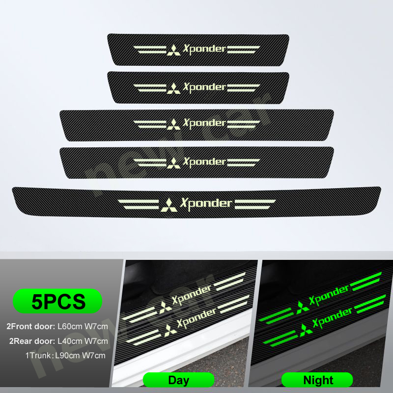 Miếng Dán Trang Trí Cửa Xe Hơi mitsubishi xpander Dạ Quang Chống Đá