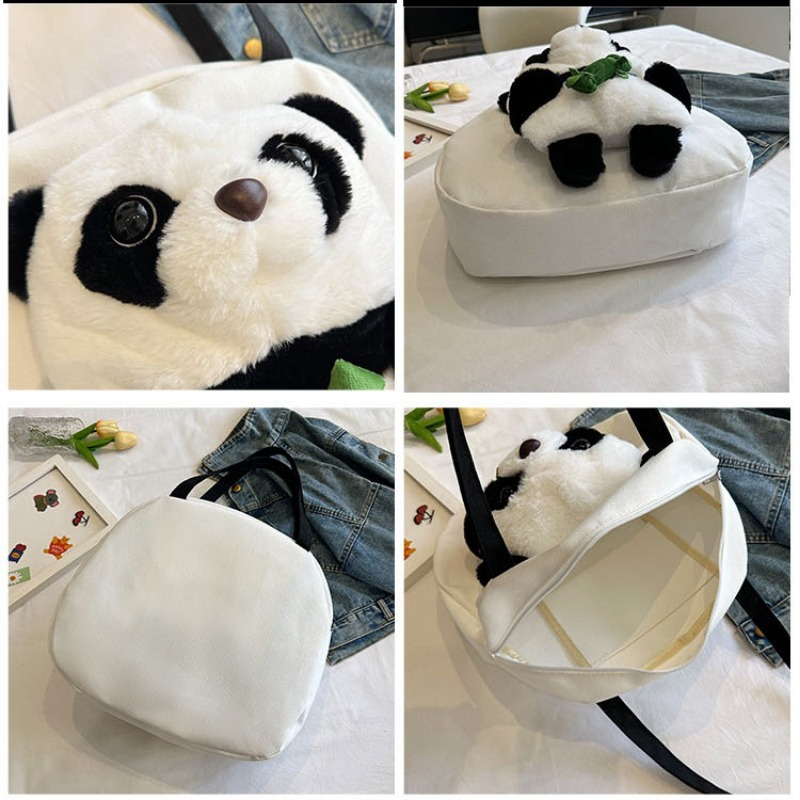 Túi tote Vải canvas Hình Gấu Trúc Hoạt Hình Nhật Bản Dễ Thương Thời Trang 2023 Cho Nữ