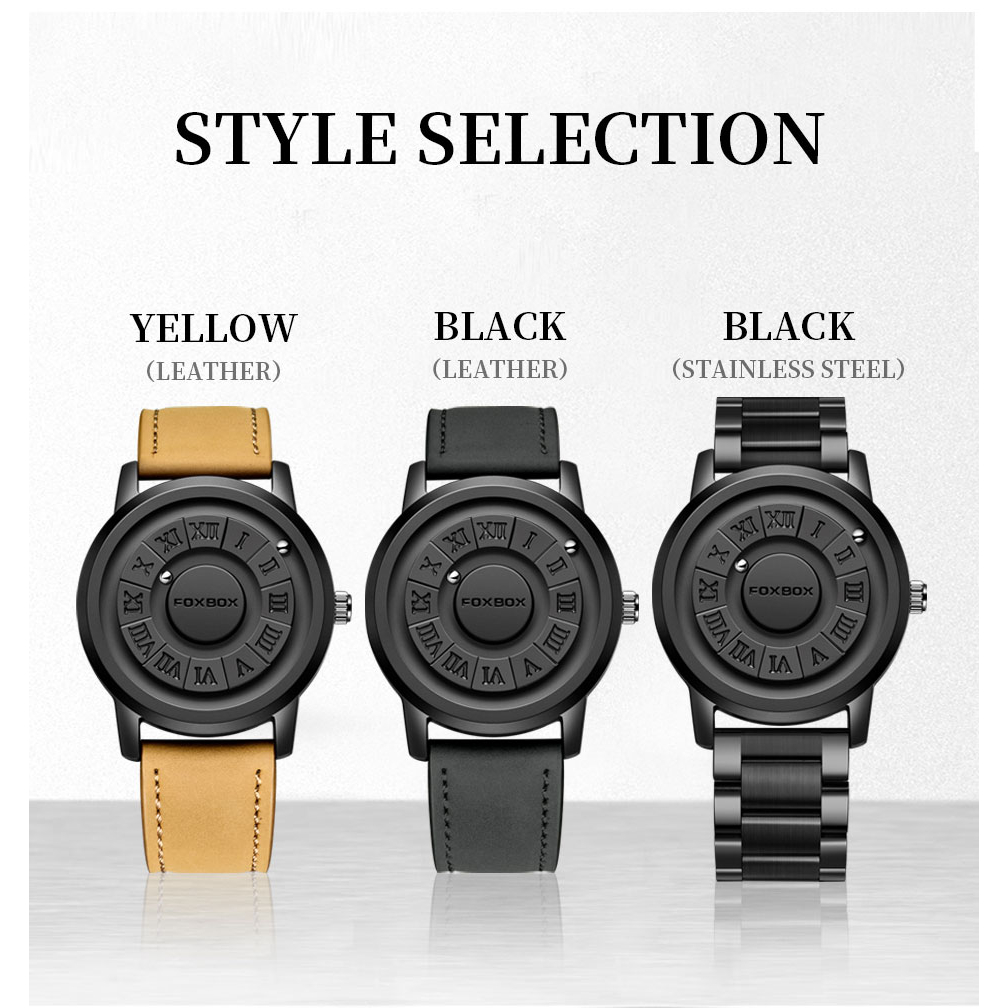 Foxbox Đồng Hồ Đeo Tay Nam Châm Chống Thấm Nước Bằng Thép Không Gỉ Dành Cho Nam