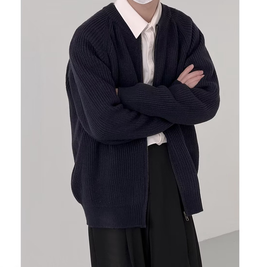 Áo khoác cardigan nam màu sắc đơn giản phong cách hàn quốc thời trang thu đông 2023