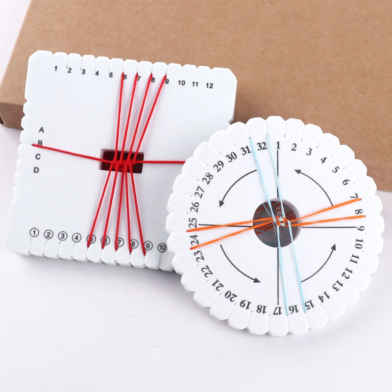 Set 4 Đĩa Thắt Bím Thủ Công Hình Vuông Tròn