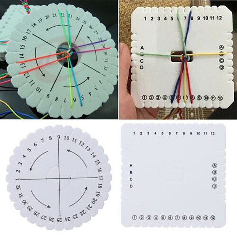 Set 4 Đĩa Thắt Bím Thủ Công Hình Vuông Tròn