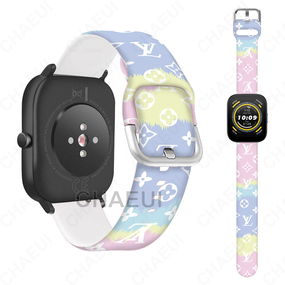 Silicone Dây Đeo Silicon In Họa Tiết Cho Đồng Hồ Thông Minh Huami Amazfit Bip 5 3 U Pro S / GTS 4 Mini 3 2