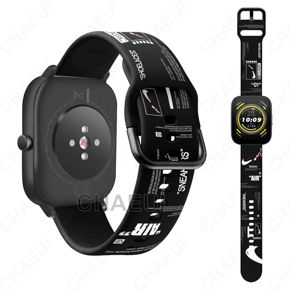 Silicone Dây Đeo Silicon In Họa Tiết Cho Đồng Hồ Thông Minh Huami Amazfit Bip 5 3 U Pro S / GTS 4 Mini 3 2