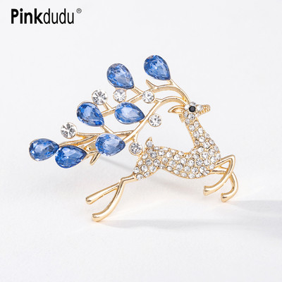 Pinkdu Xanh Kim Cương Đính Cương Unisex Hợp Kim Kim Cương Giả Tính Khí Chống Ánh Sáng Dòng Động Vật Trâm Cài PD1445