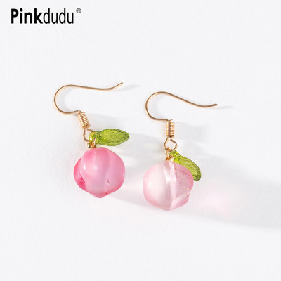Bông Tai Hình Trái Đào Trong Suốt Phong Cách Pháp Cổ Điển Thời Trang Cho Nữ PD1482