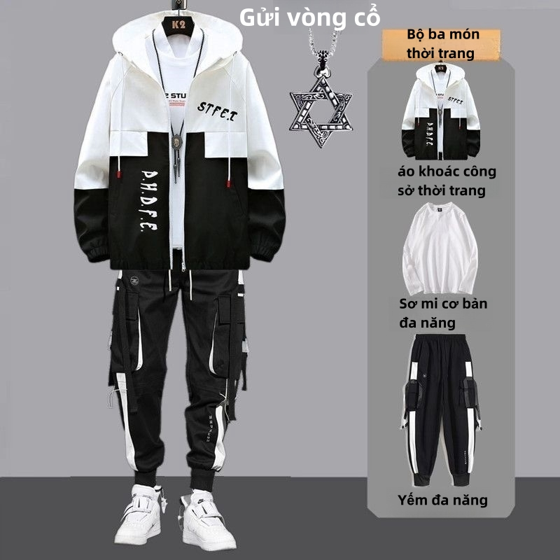 Áo khoác nam hoodie khóa kéo hãng Áo khoác nam có mũ cao cấp áo khoác nam có mũ boy phố form rộng Áo khoác nam bomber hàn quốc Áo Khoác Có Mũ Trùm Thời Trang Mùa Xuân Thu Giản Dị Dễ Phối Đồ Dành Cho Nam Sinh