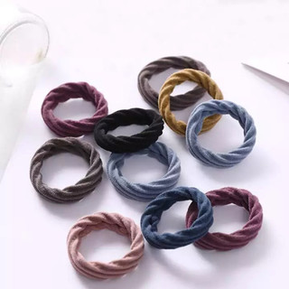 Set 10 Dây Cột Tóc Màu Đen Co Giãn Dành Cho Nữ