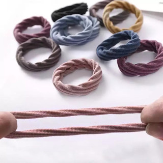 Set 10 Dây Cột Tóc Màu Đen Co Giãn Dành Cho Nữ