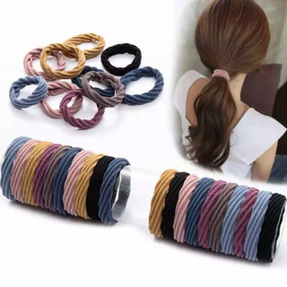 Set 10 dây cột tóc màu đen co giãn dành cho nữ