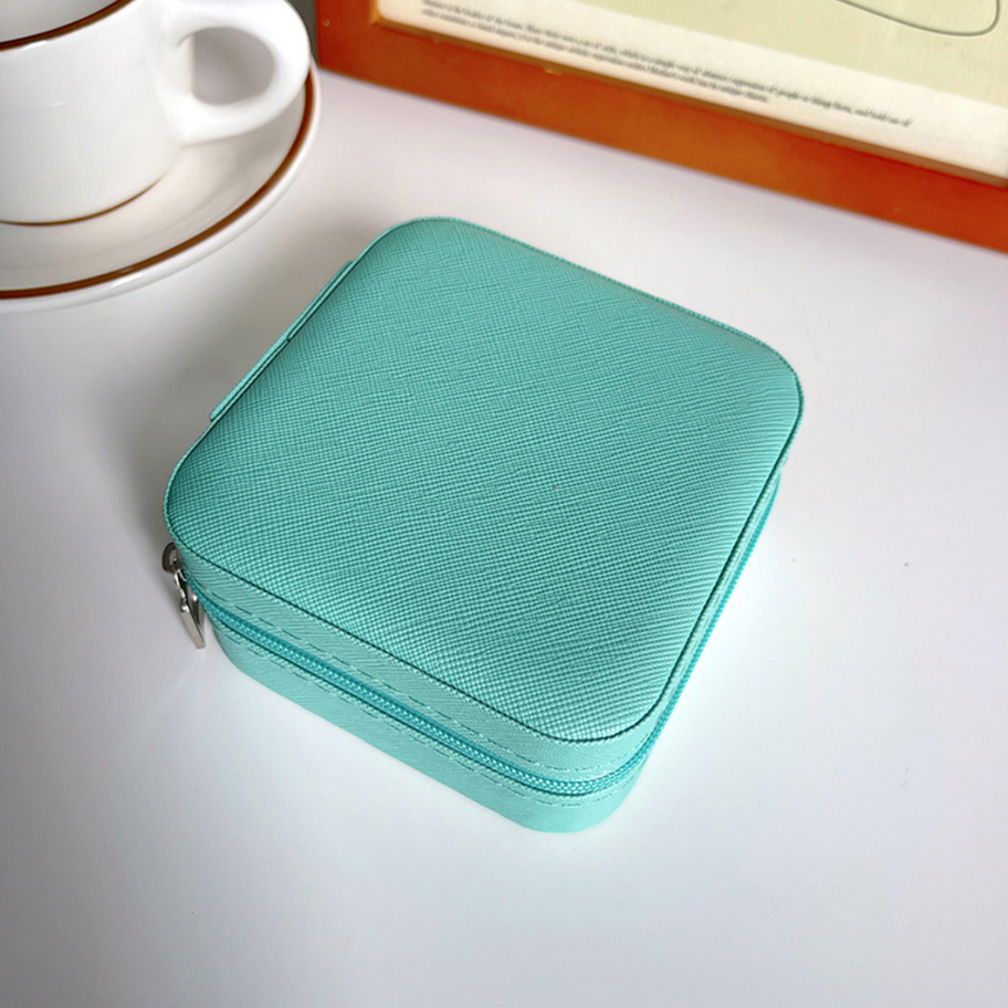Hộp đựng trang sức du lịch hộp nữ trang bằng da nhiều ngăn đựng nhẫn bông tai vòng cổ dây chuyền có khóa