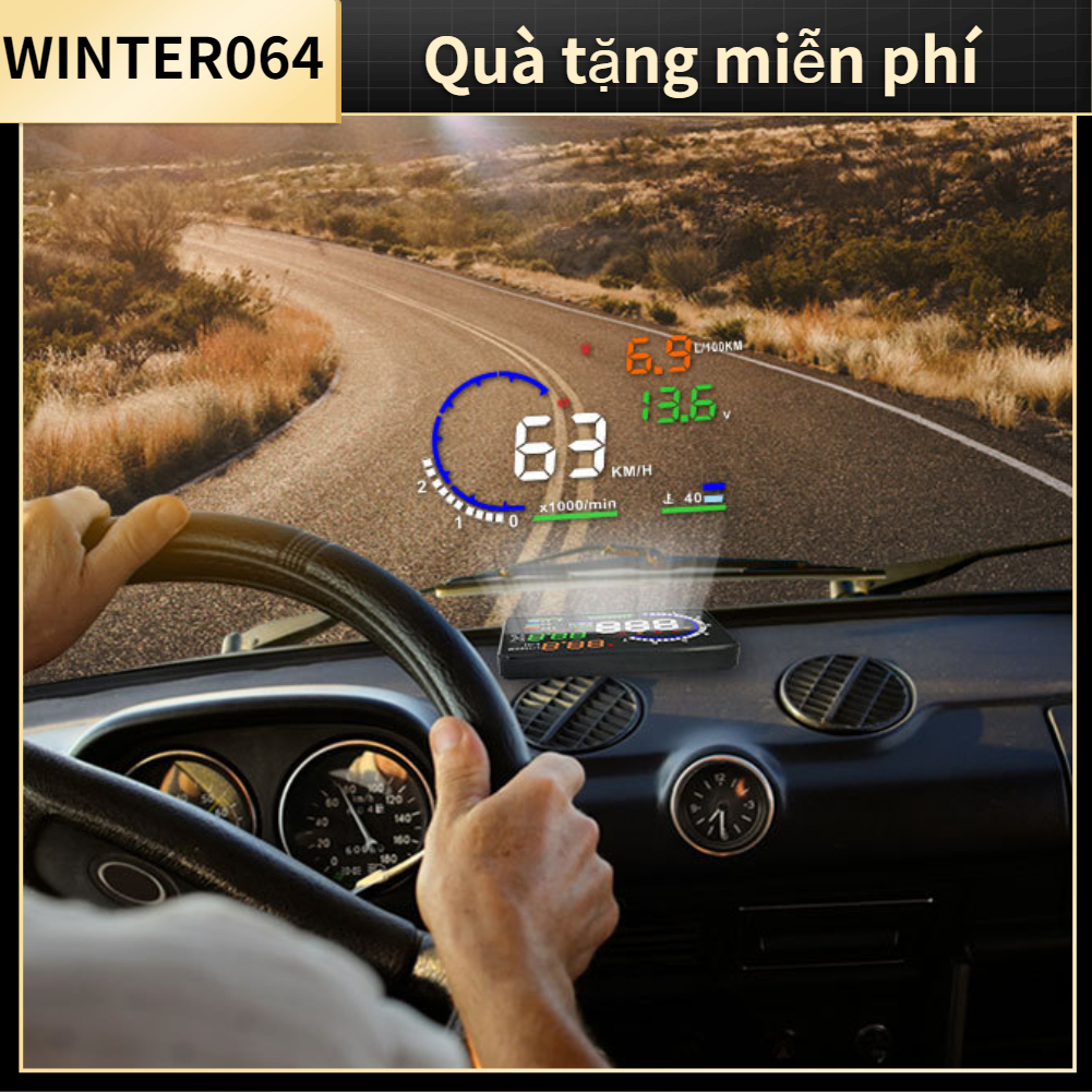 Bộ Hiển Thị Tốc Độ Kính Lái Ô tô HUD A8 5.5'' OBD II Winter064