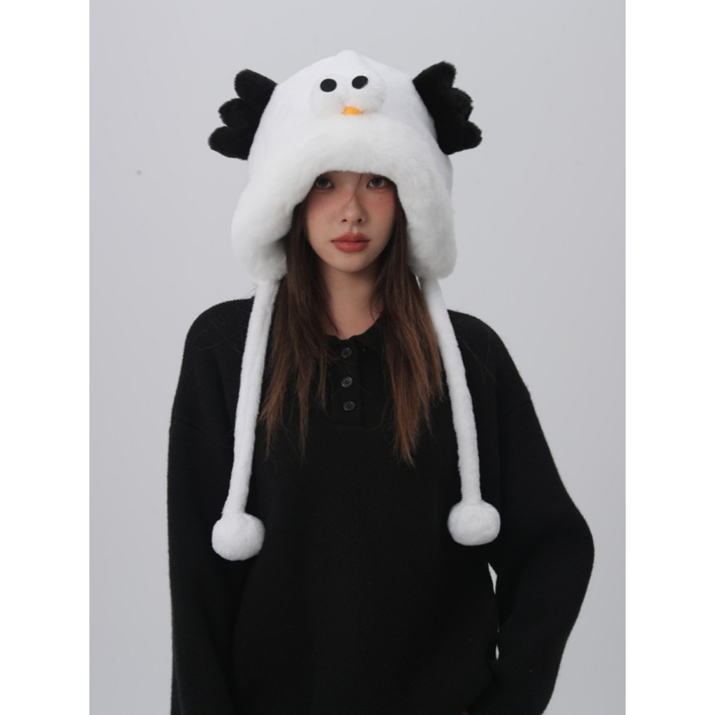 Mũ Lông Dày Dặn Giữ Ấm Tai Dễ Thương Thời Trang Thu Đông Cho Nữ