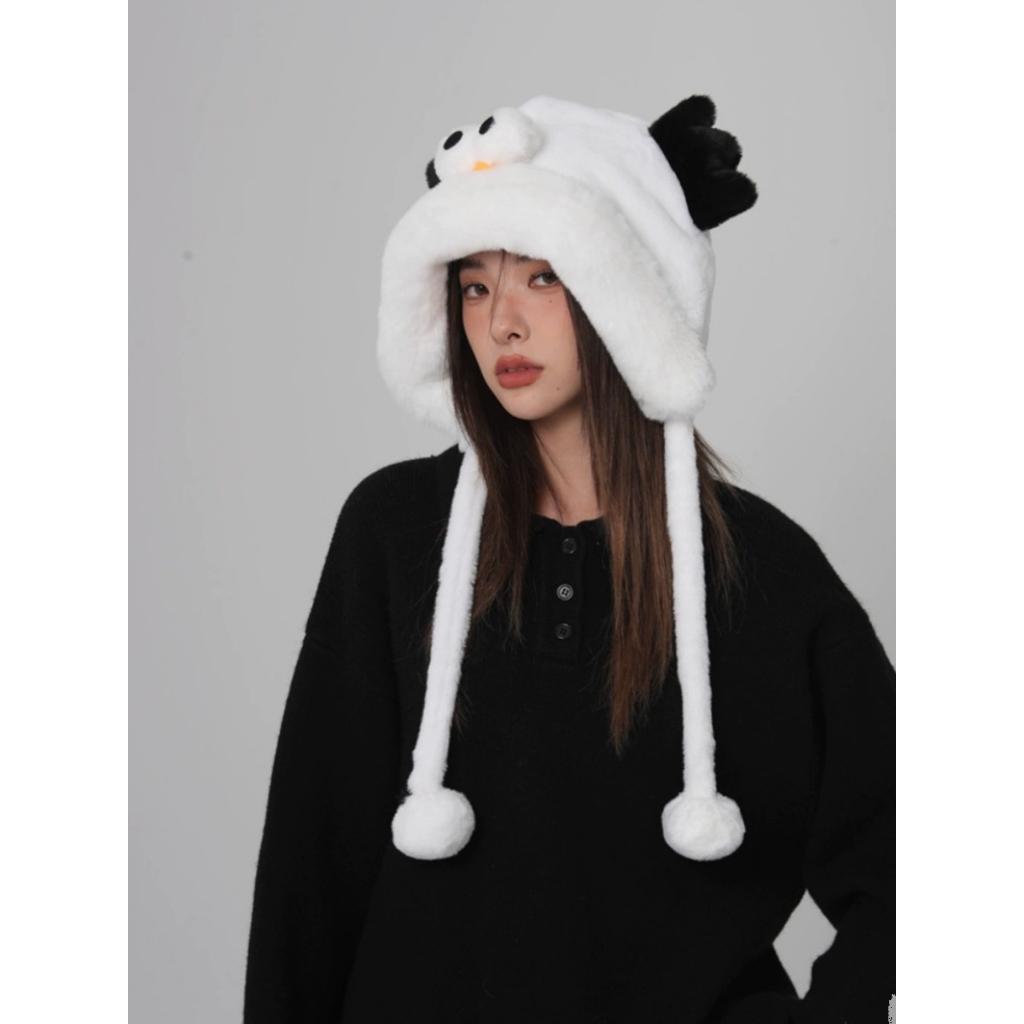 Mũ Lông Dày Dặn Giữ Ấm Tai Dễ Thương Thời Trang Thu Đông Cho Nữ