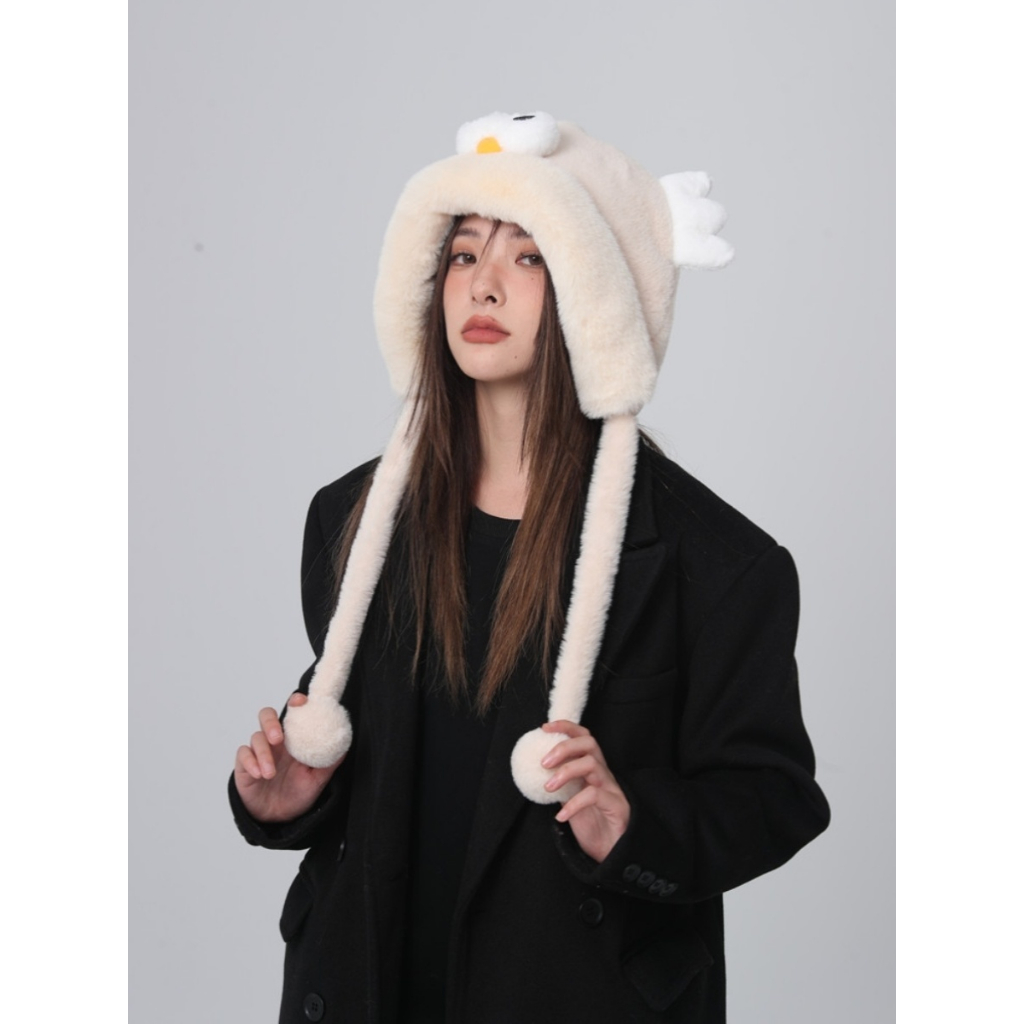 Mũ Lông Dày Dặn Giữ Ấm Tai Dễ Thương Thời Trang Thu Đông Cho Nữ