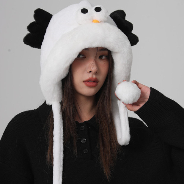 Mũ Lông Dày Dặn Giữ Ấm Tai Dễ Thương Thời Trang Thu Đông Cho Nữ