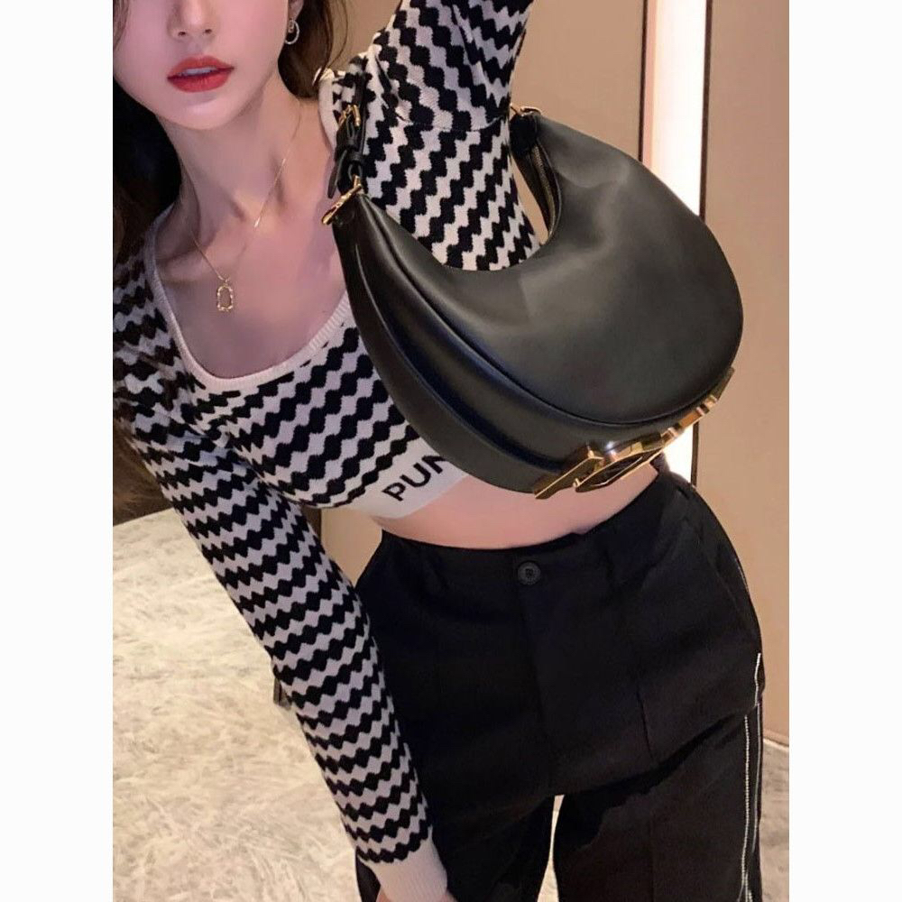 Túi Xách Nữ Dây Xích Đeo Vai Màu Trắng Phong Cách Fen d